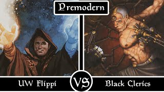 UW Flippi vs Mono Black Clerics. Premodern MTG