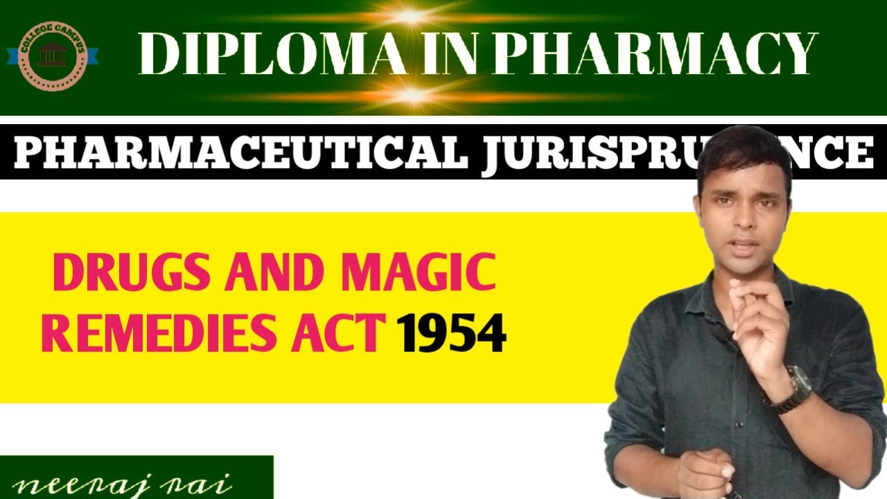 Drugs And Magic Remedies Act 1954 DiplomainPharmacy Neeraj Rai YouTube