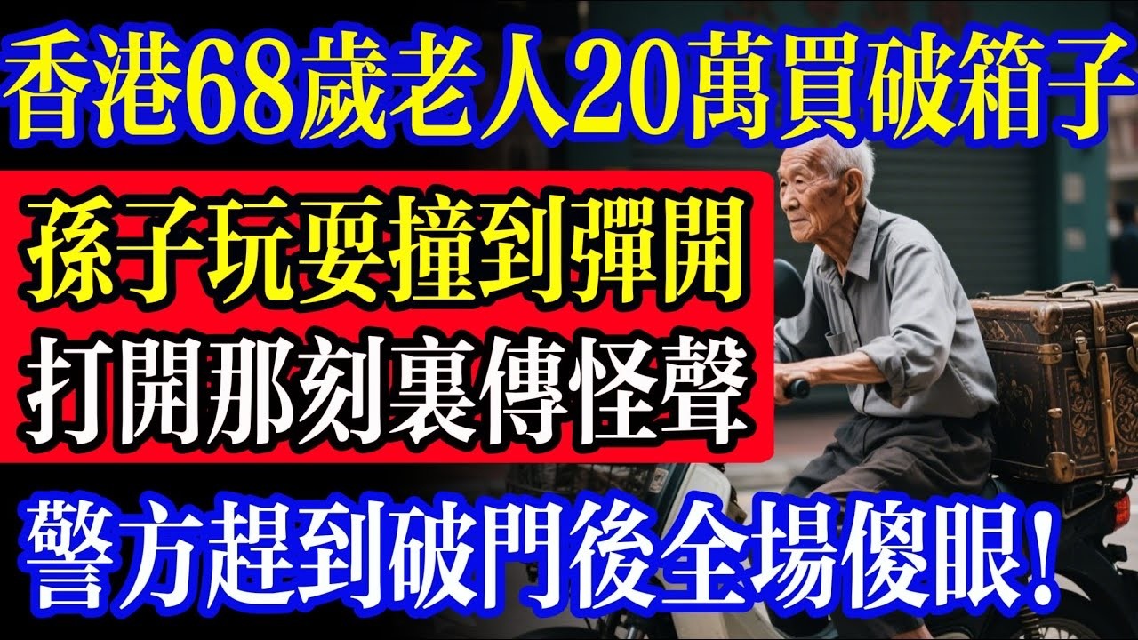 香港68歲老人20萬買破箱子，孫子玩耍時撞到彈開，打開那一刻裡面傳出怪聲，警方趕到破門後全場傻眼！