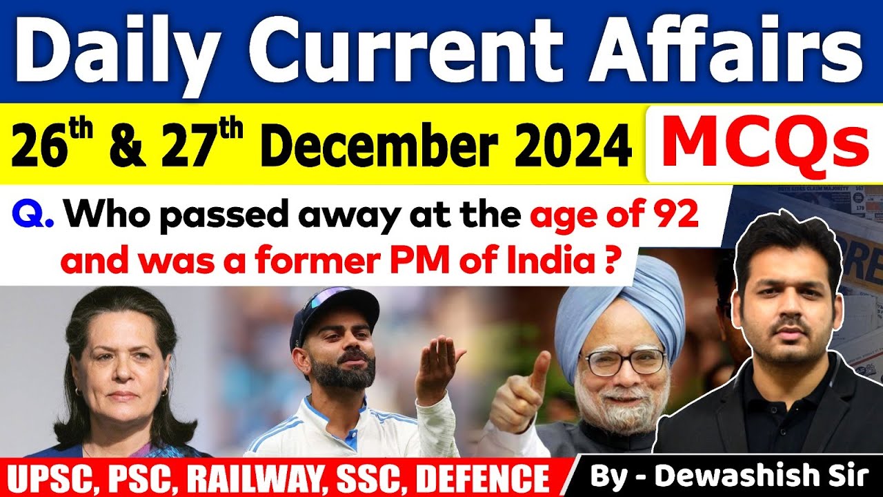 26th & 27th December 2024 | Daily Current | December Daily Current ...