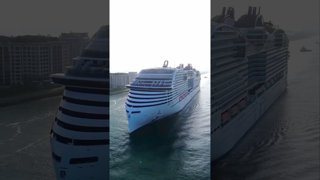 The MSC World America sailing out of Port Miami