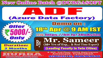 ADF (Azure Data Factory) Online Training @ DURGASOFT