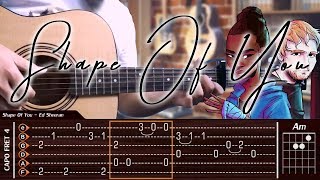 Ed Sheeran - Shape Of You - Cover (Fingerstyle Cover) + TAB Tutorial & Chord (Lesson) chords