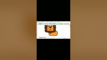 drawing vector cartoon cute lion using coreldraw #shorts