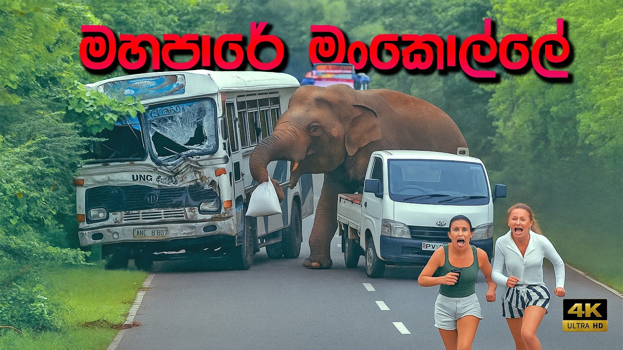 වාහන මංකොල්ල කන අලි🐘🍀🦞🧲😜 the robber Elephant Attacks Tourist Vehicles in Sri Lanka #attack #elephant