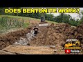 Fixing this leaking Pond Dam with Bentonite Clay and Caterpillar Heavy Equipment Dozer &amp; Excavator.