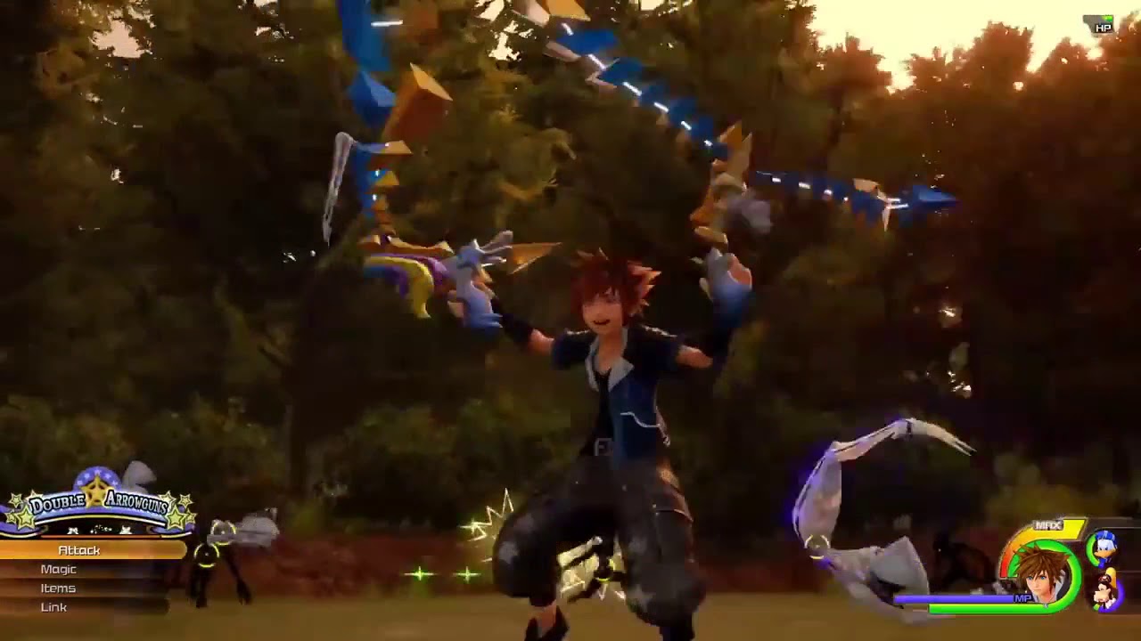 Kingdom Hearts 3 - Double Arrowguns & Magic Launcher Gameplay