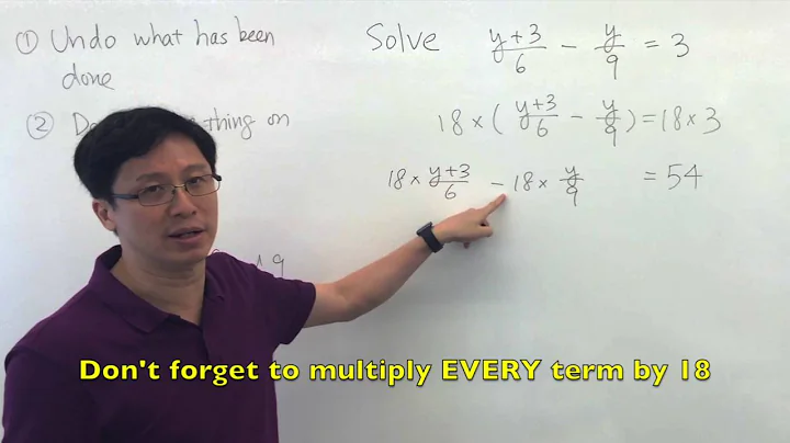3.2h Solve Equation (y+3)\6-y\9=3