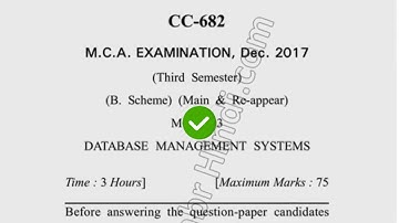 2017 Dcrust MCA 3rd Sem Database Management System Question Paper