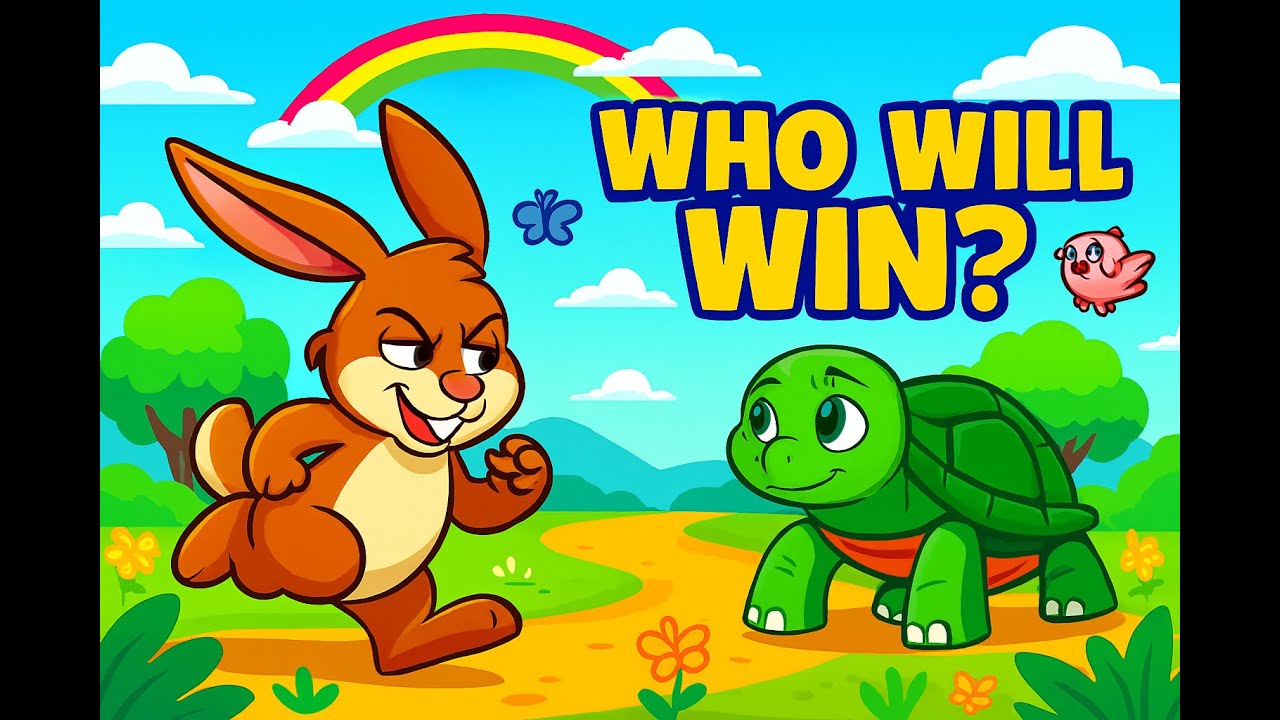 The Hare and the Tortoise Animated Story for Kids | Moral Story English ...