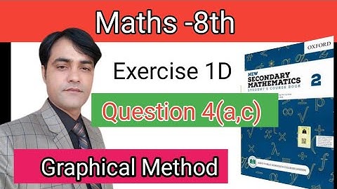 Exercise 1D Q NO 4 part a and d II Maths 8th  II New Secondary Mathematics Book 2. Graphical Method