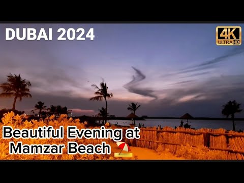 Dubai 2024 Al Mamzar beach park walking tour and beautiful evening#dubai#beautiful#beach#viralvideo