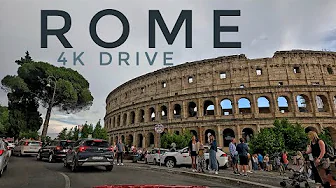 4K Drive Through Rome | Colosseum & City Streets POV | Summer 2025 Italy Road Trip