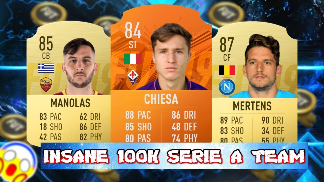 BEST 100K SERIE A TEAM FIFA 19 FIFA 19 100K SQUAD BUILDER!!! YouTube