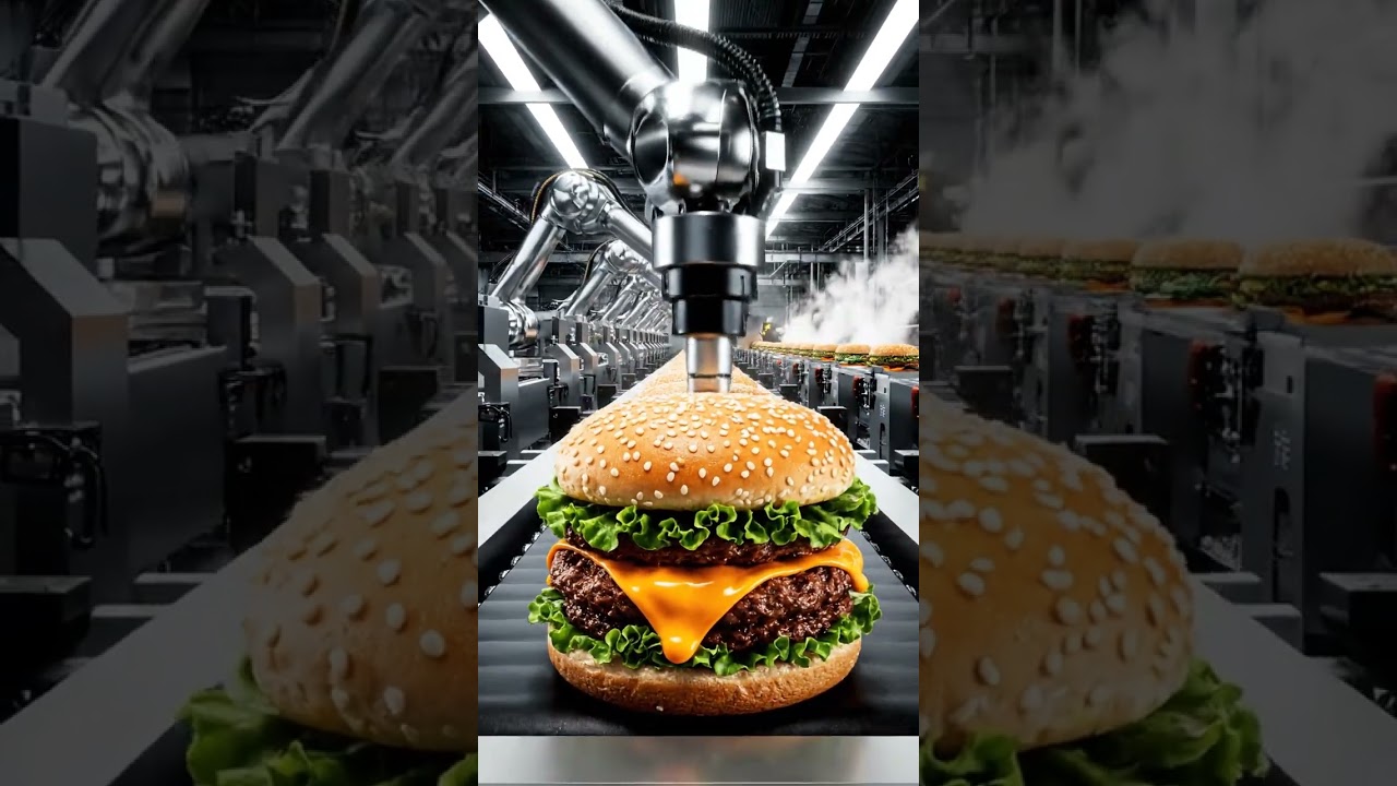 World’s Largest Multi-Layer Hamburger Factory | Giant Burgers at Industrial Scale 1 a  hamburger