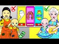 Mom! Do We Have Money To Buy New Hair? - Rich Squid Game & Poor Rapunzel | DIY Paper Dolls & Cartoon