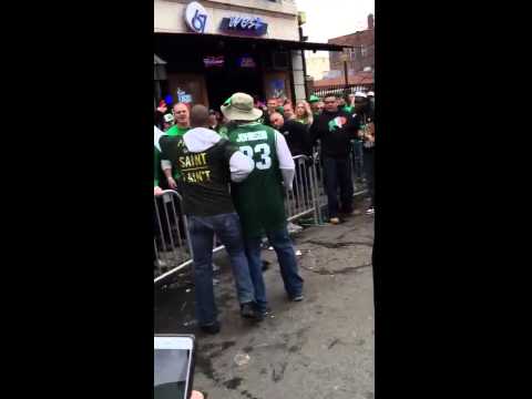 Drunk Idiot Gets Taken Down At St. Patrick's Parade, Buffalo, NY