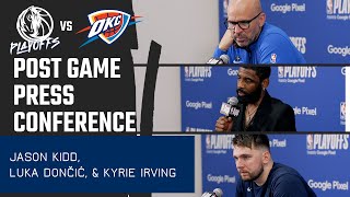 Jason Kidd, Luka Dončić \& Kyrie Irving - Round 2 Game 1 @ OKC | Post Game Presser