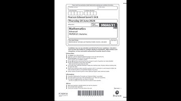 2024 EDEXCEL MATHS PAPER 3 - STATISTICS