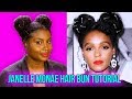 How to get janelle mone double bun hair tutorial  hissyfit