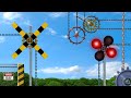 【踏切】ぜんまい仕掛けの変なふみきり / Train & Railroad Crossing - Mechanical Crossing -