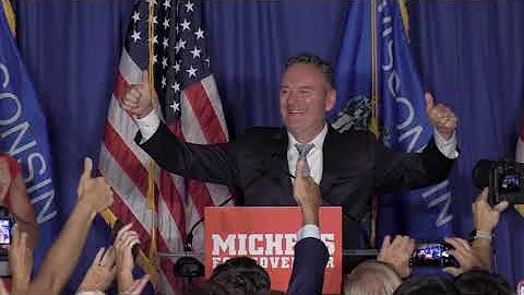 Tim Michels gives acceptance speech after becoming...