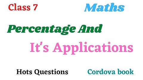 class 7 Maths Chapter 10 Percentage And it