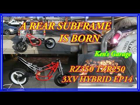RZ350 TZR250 HYBRID PROJECT Ep14 FRAME MAKER BUILDS A REAR SUBFRAME FOR THE BIKE