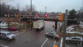 Red light runner crashes at the 11foot8 bridge