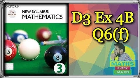 Q6(f) || Ex-4B || NSM || D3 || Indices and standard form || O