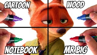 Drawing Nick Wilde, But In 4 Crazy Art Styles