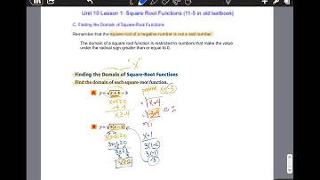 Unit 10, Lesson 1:Square Root Functions