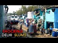 Train inside the Slums of Delhi | Indian Railways