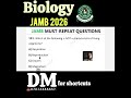 CLASSIFICATION OF LIVING ORGANISM | JAMB 2026 LIKELY BIOLOGY QUESTION