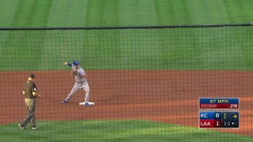 KC@LAA: Royals turn an inning-ending 6-4-3 DP