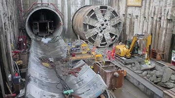 Crossrail Tunnelling: TBM Ellie breaks through into Victoria Dock Portal