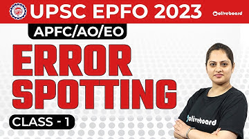 UPSC EPFO Engelse lessen 2023 (APFC & EO/AO) | Foutdetectie | Klas 1 | Door Harshita Ma