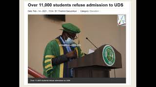 OVER 11,000 STUDENTS REFUSE ADMISSION TO UDS 2