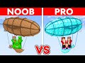 Maizen family noob vs pro airship house build challenge to protect my family minecraft