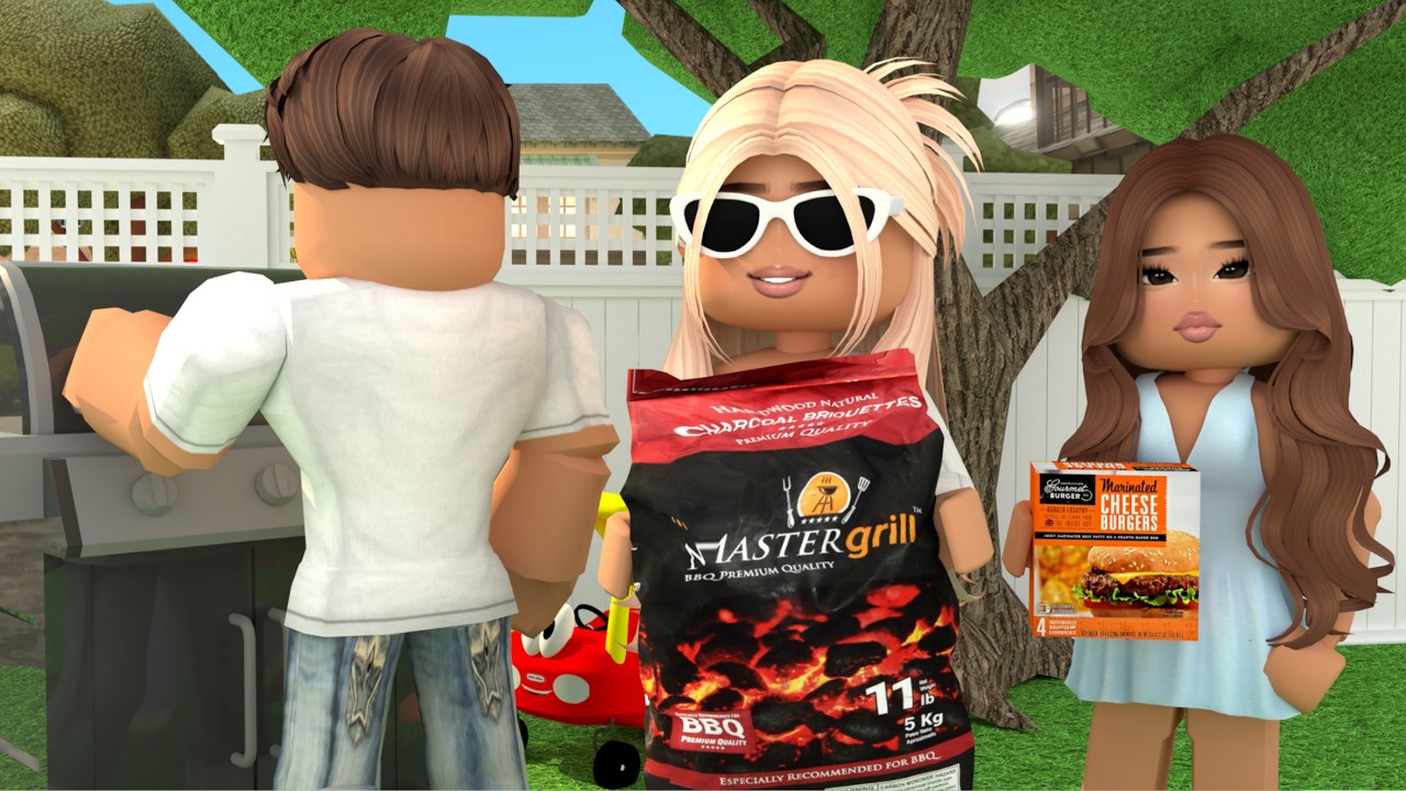 Устраиваем весенний барбекю в нашем районе! *Шаловливые дети!* Ролевая игра в Roblox Bloxburg с о...