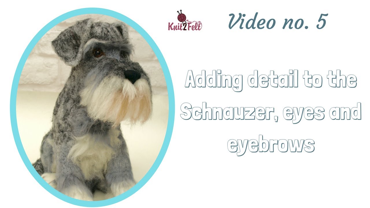 Needle Felting Schnauzer eyes and eyebrows YouTube