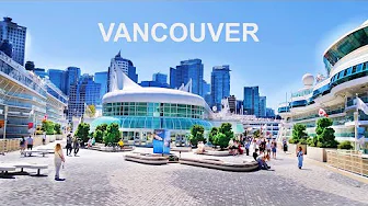 Vancouver Harbour and Vancouver Lookout Tower Restaurant | 4K Walking Tour