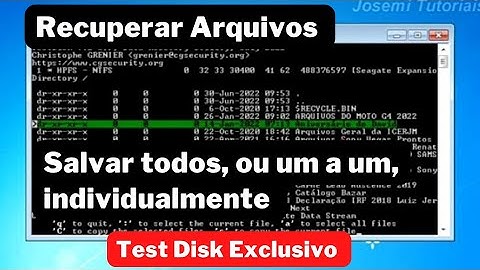 Como Recuperar arquivos um a um de HDs Corrompido usando o programa Test Disk