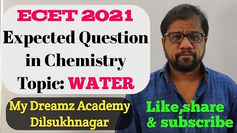 ECET 2021 expected question in chemistry Topic: water