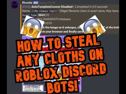 Roblox How To Steal Any Cloths On Roblox Using Discord Bot Youtube - discord bot roblox steal