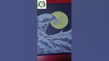 Zentangle Ocean Waves Drawing | Relaxing Line Art Tutorial #art #asmr #shortvideo #shorts #music