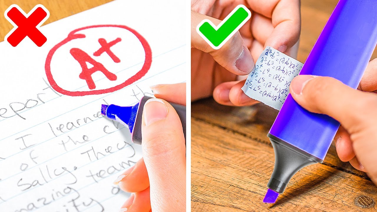 30 Clever School Hacks That Will Make You The Smartest Student In Class -  Youtube