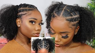 Hairstyle For Natural Hair  BRAIDLESS CROCHET Method  Using ONE PACK Of $5 Hair