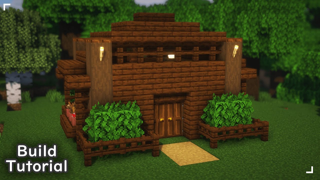 🪵 Dark Oak Starter House in ~5 Minutes 🏠 | Minecraft Tutorial - YouTube