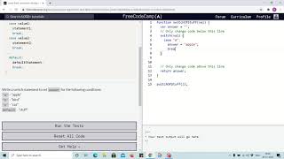 Lesson 75 - using default value in switch - freecodecamp